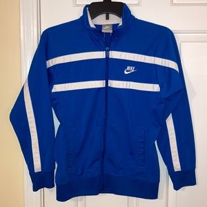 Nike blue and white zip up jacket
